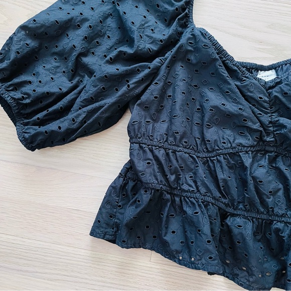 Target A New Day Eyelet Puff Sleeve Blouse in Black Size XXL - Picture 2 of 6